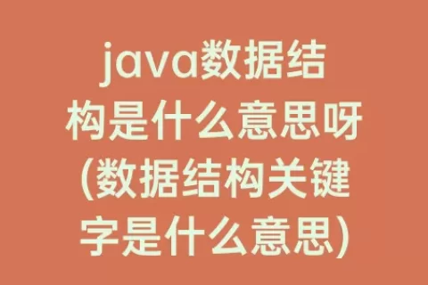 java数据结构是什么意思呀(数据结构关键字是什么意思)