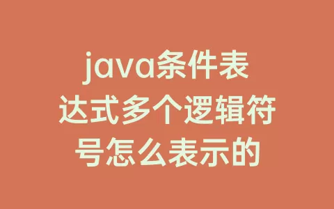 java条件表达式多个逻辑符号怎么表示的