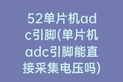 52单片机adc引脚(单片机adc引脚能直接采集电压吗)