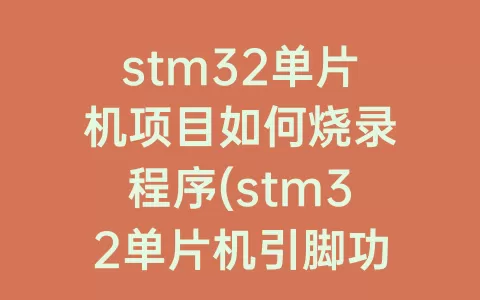 stm32单片机项目如何烧录程序(stm32单片机引脚功能图)