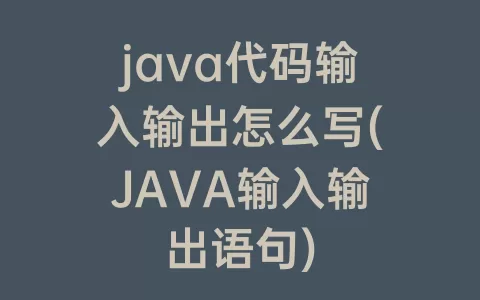 java代码输入输出怎么写(JAVA输入输出语句)