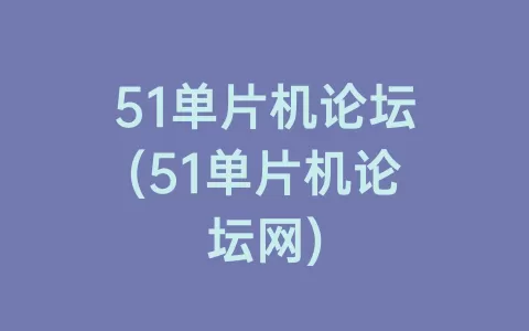 51单片机论坛(51单片机论坛网)