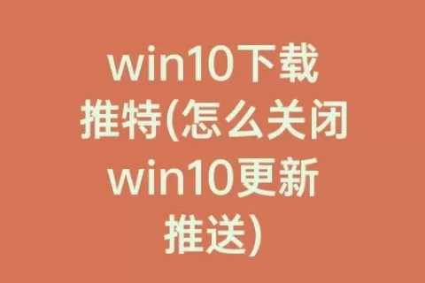 win10下载推特(怎么关闭win10更新推送)