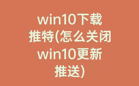 win10下载推特(怎么关闭win10更新推送)