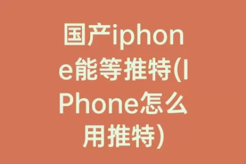 国产iphone能等推特(IPhone怎么用推特)