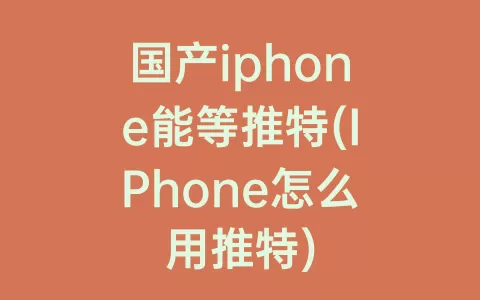 国产iphone能等推特(IPhone怎么用推特)