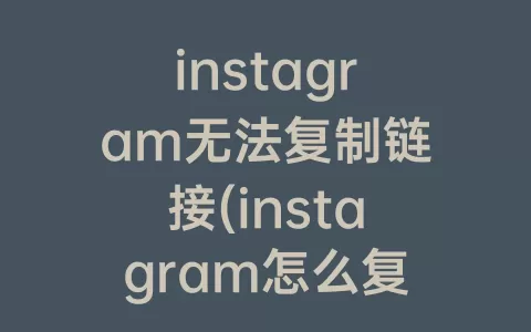 instagram无法复制链接(instagram怎么复制链接)