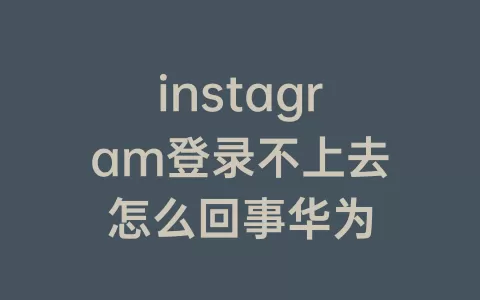 instagram登录不上去怎么回事华为