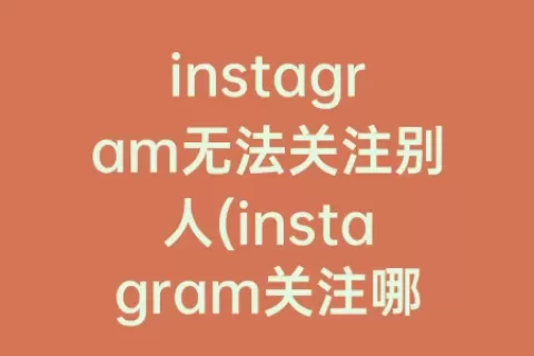 instagram无法关注别人(instagram关注哪些人你懂的)