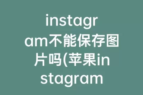 instagram不能保存图片吗(苹果instagram保存图片)