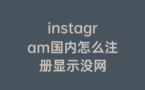 instagram国内怎么注册显示没网