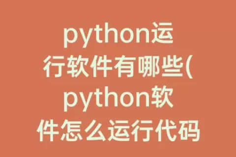 python运行软件有哪些(python软件怎么运行代码)