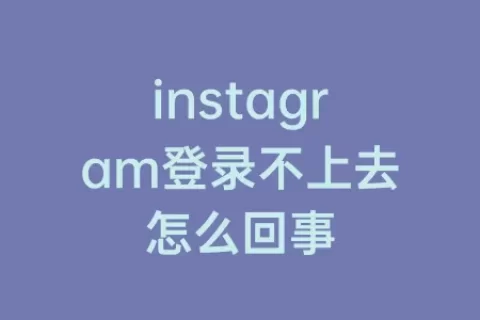 instagram登录不上去怎么回事