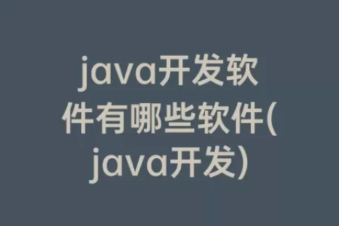 java开发软件有哪些软件(java开发)