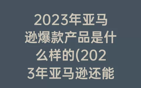 2023年亚马逊爆款产品是什么样的(2023年亚马逊还能做吗)