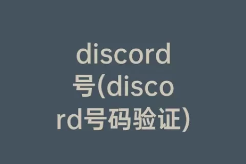 discord号(discord号码验证)