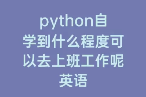 python自学到什么程度可以去上班工作呢英语