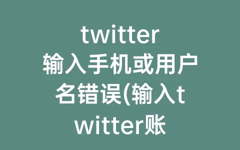 twitter输入手机或用户名错误(输入twitter账号用户名)