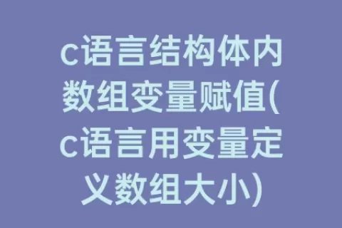 c语言结构体内数组变量赋值(c语言用变量定义数组大小)