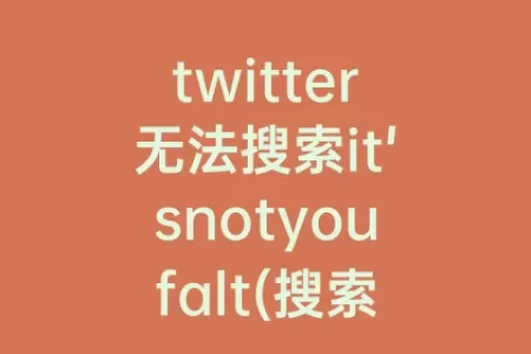 twitter无法搜索it'snotyoufalt(搜索TWITTER)