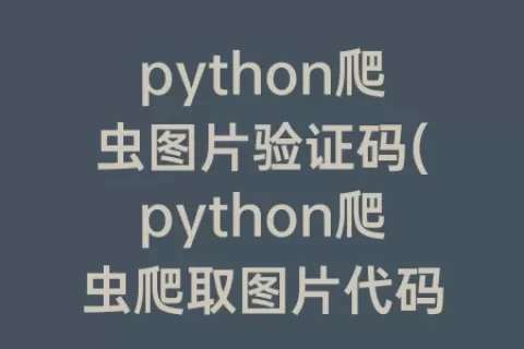 python爬虫图片验证码(python爬虫爬取图片代码)