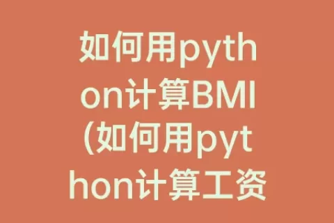 如何用python计算BMI(如何用python计算工资)