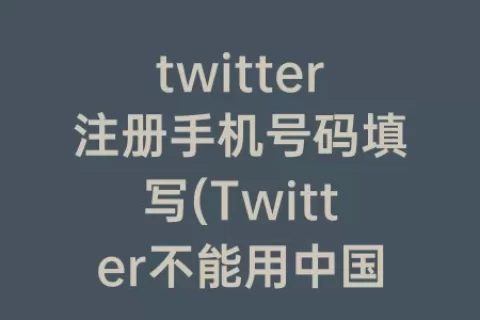 twitter注册手机号码填写(Twitter不能用中国手机号码)
