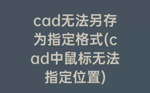 cad无法另存为指定格式(cad中鼠标无法指定位置)