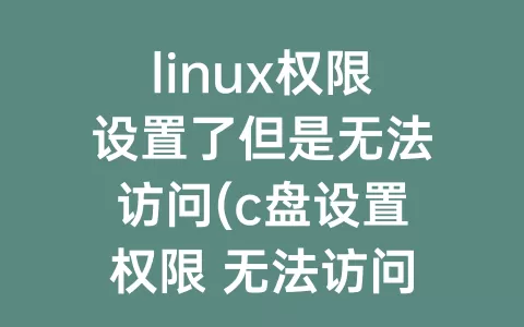 linux权限设置了但是无法访问(c盘设置权限 无法访问)