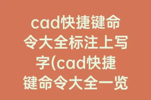 cad快捷键命令大全标注上写字(cad快捷键命令大全一览表图片)