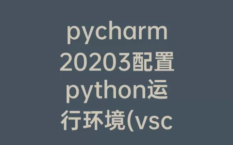 pycharm20203配置python运行环境(vscode怎么配置python运行环境)
