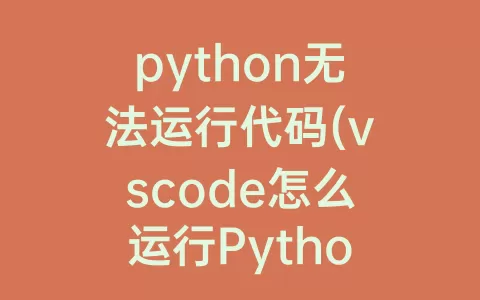 python无法运行代码(vscode怎么运行Python代码)