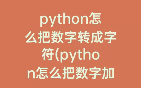 python怎么把数字转成字符(python怎么把数字加起来)