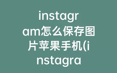 instagram怎么保存图片苹果手机(instagram怎么登陆苹果手机)