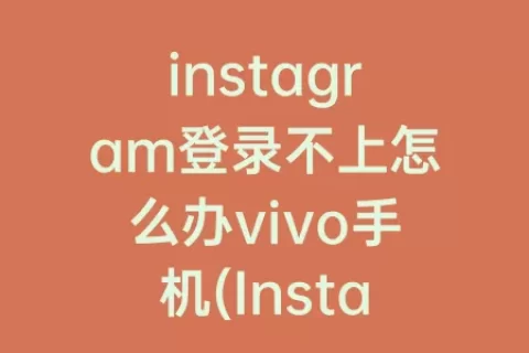 instagram登录不上怎么办vivo手机(Instagram登录不了怎么办)