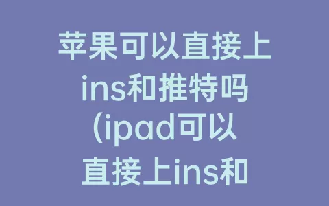 苹果可以直接上ins和推特吗(ipad可以直接上ins和推特吗)