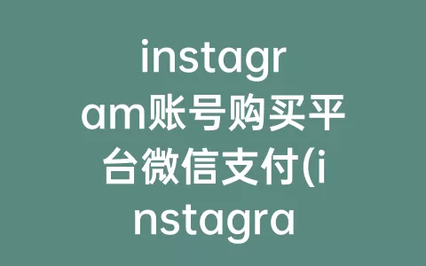 instagram账号购买平台微信支付(instagram账号购买网站)