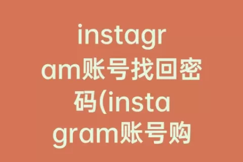 instagram账号找回密码(instagram账号购买1元)