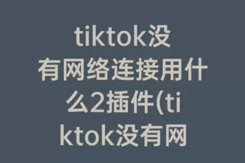tiktok没有网络连接用什么2插件(tiktok没有网络连接怎么解决)