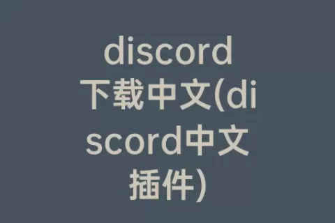 discord下载中文(discord中文插件)