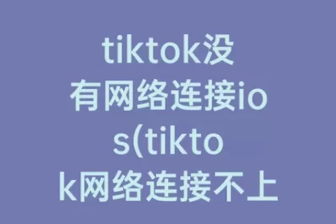 tiktok没有网络连接ios(tiktok网络连接不上怎么办)