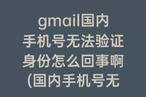 gmail国内手机号无法验证身份怎么回事啊(国内手机号无法注册gmail)