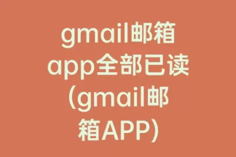 gmail邮箱app全部已读(gmail邮箱APP)