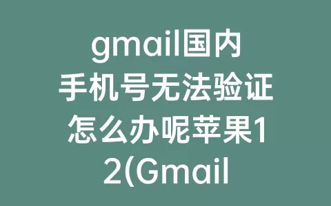 gmail国内手机号无法验证怎么办呢苹果12(Gmail手机号无法验证)