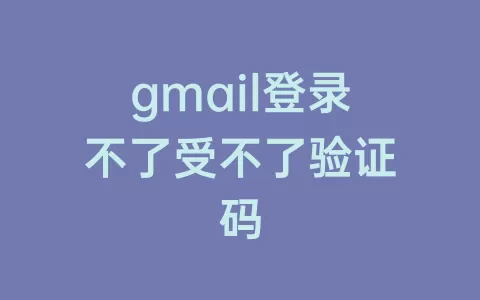 gmail登录不了受不了验证码