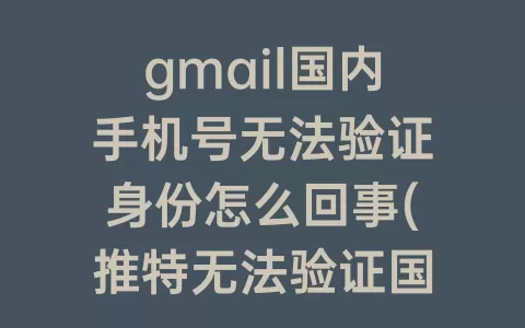 gmail国内手机号无法验证身份怎么回事(推特无法验证国内手机号)