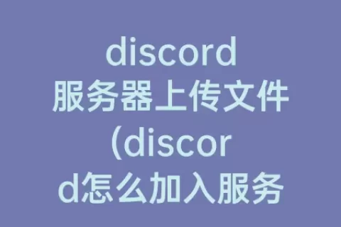 discord服务器上传文件(discord怎么加入服务器)