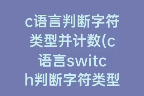 c语言判断字符类型并计数(c语言switch判断字符类型)