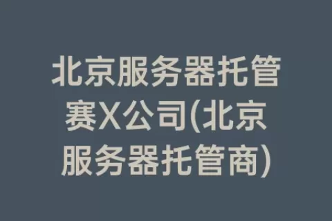 北京服务器托管赛X公司(北京服务器托管商)