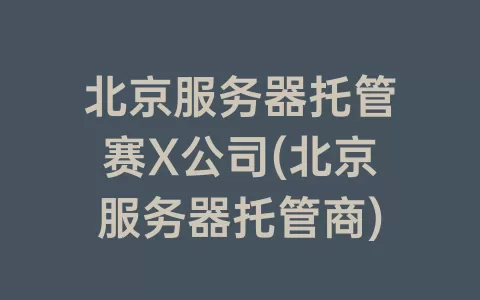 北京服务器托管赛X公司(北京服务器托管商)